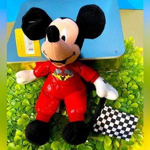 DISNEY EXCLUSIVE NWT VTG 1990s CAR RACING MICKEY RETIRED ORIGINAL BEAN BAG PLUSH